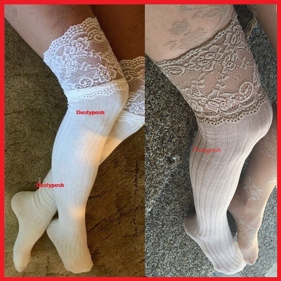 Pr Lace Top Thigh High Socks Over The Knee Socks Dance Club - Main Image
